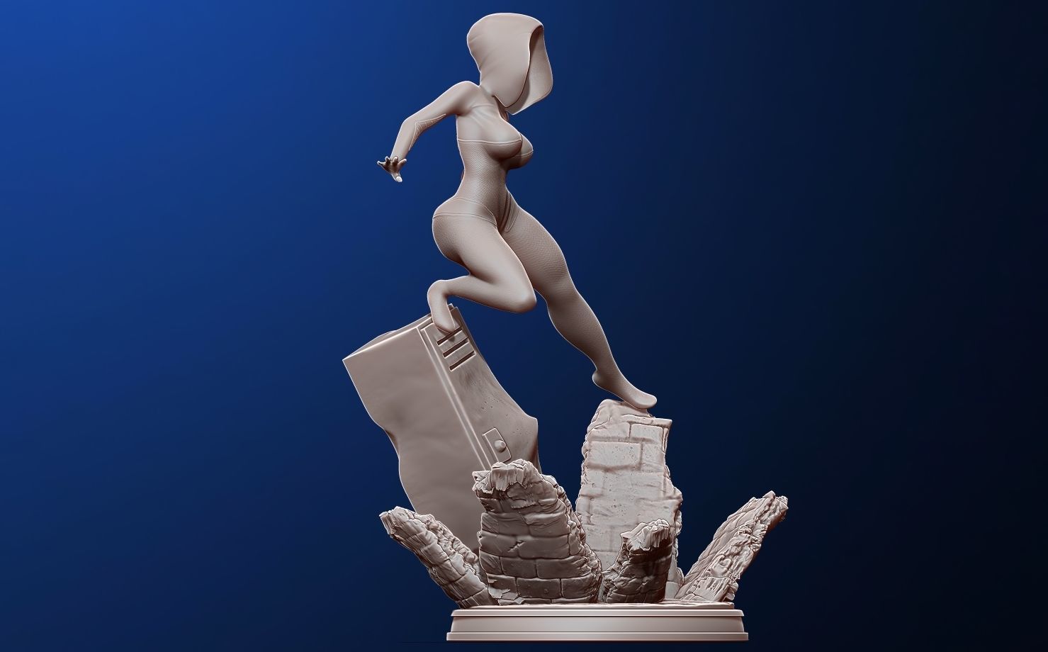 spider-gwen 3d print figure - into the spiderverse 3D print model_21