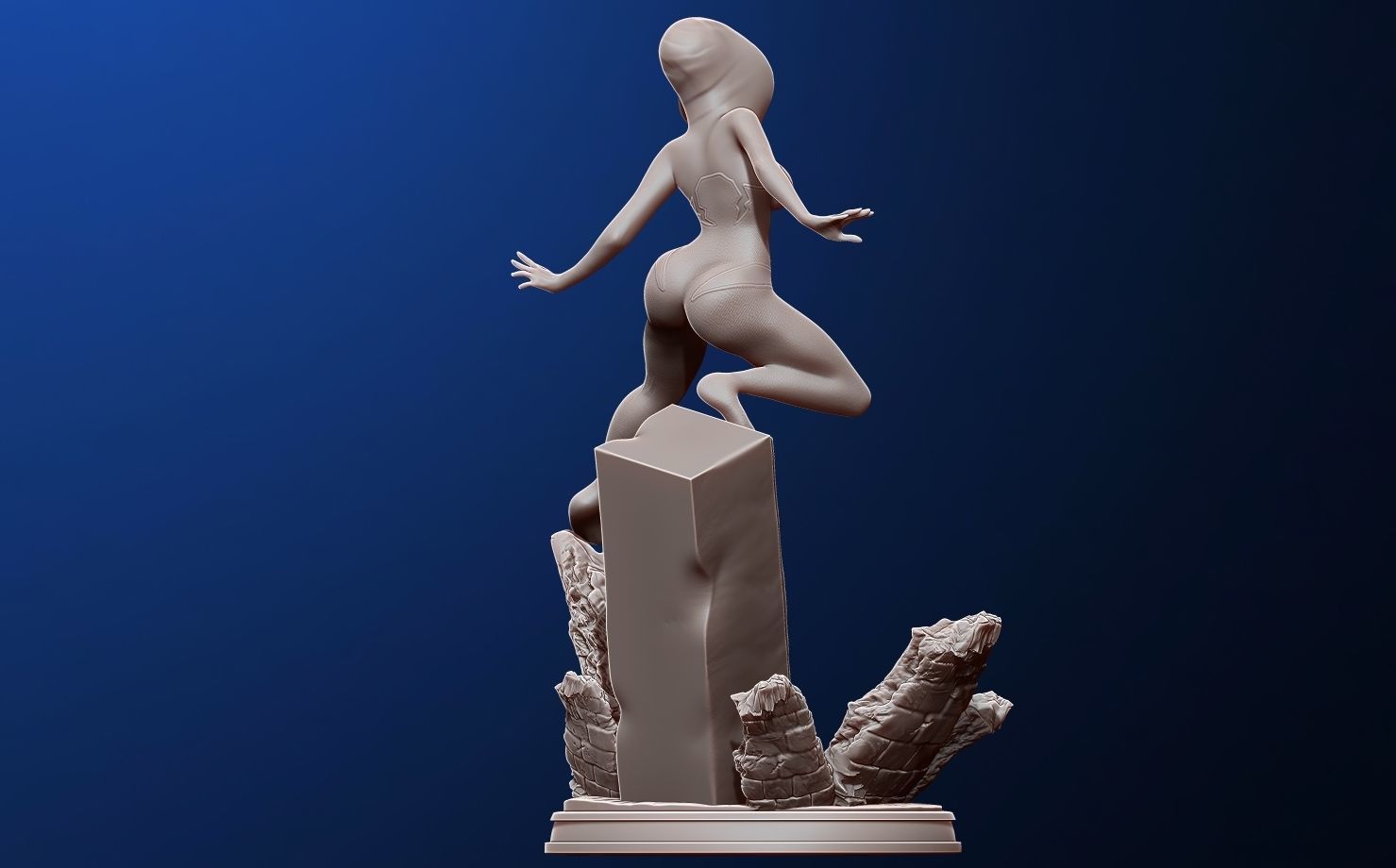 spider-gwen 3d print figure - into the spiderverse 3D print model_17