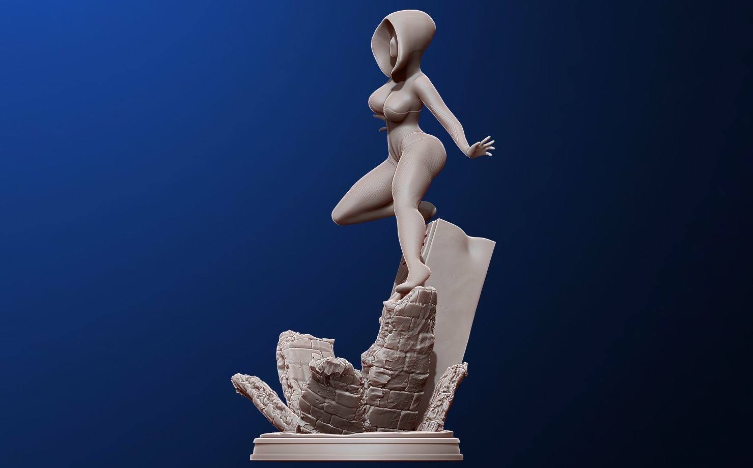 spider-gwen 3d print figure - into the spiderverse 3D print model_7