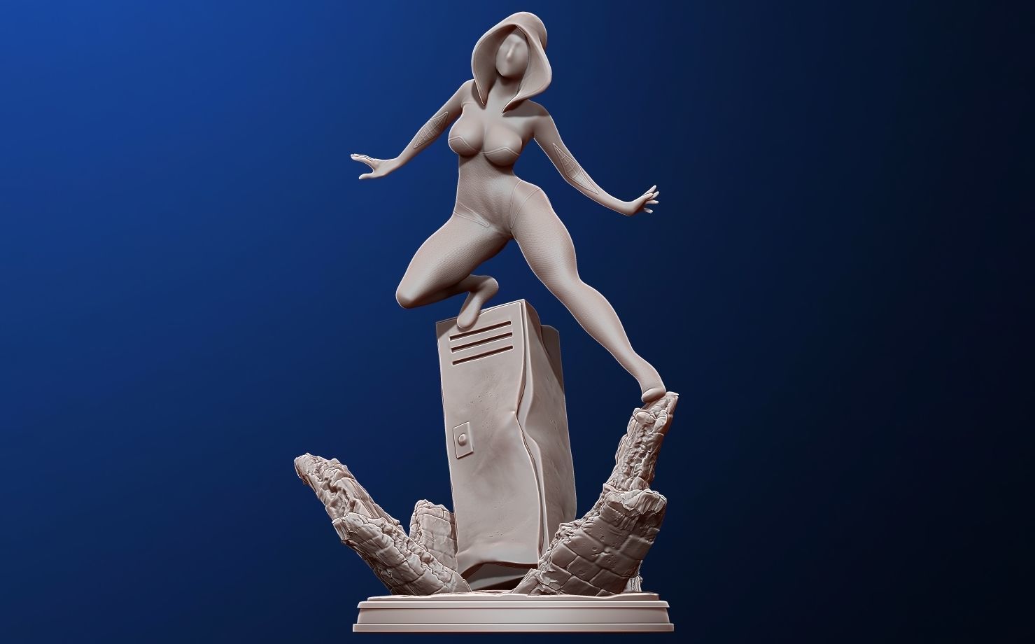 spider-gwen 3d print figure - into the spiderverse 3D print model_4