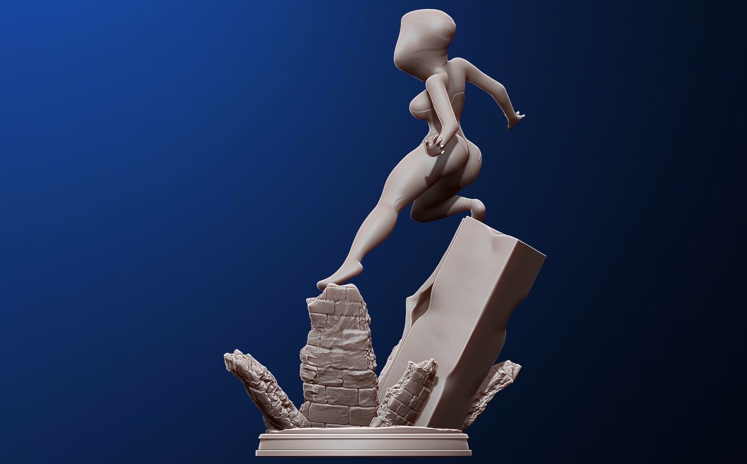 spider-gwen 3d print figure - into the spiderverse 3D print model_11