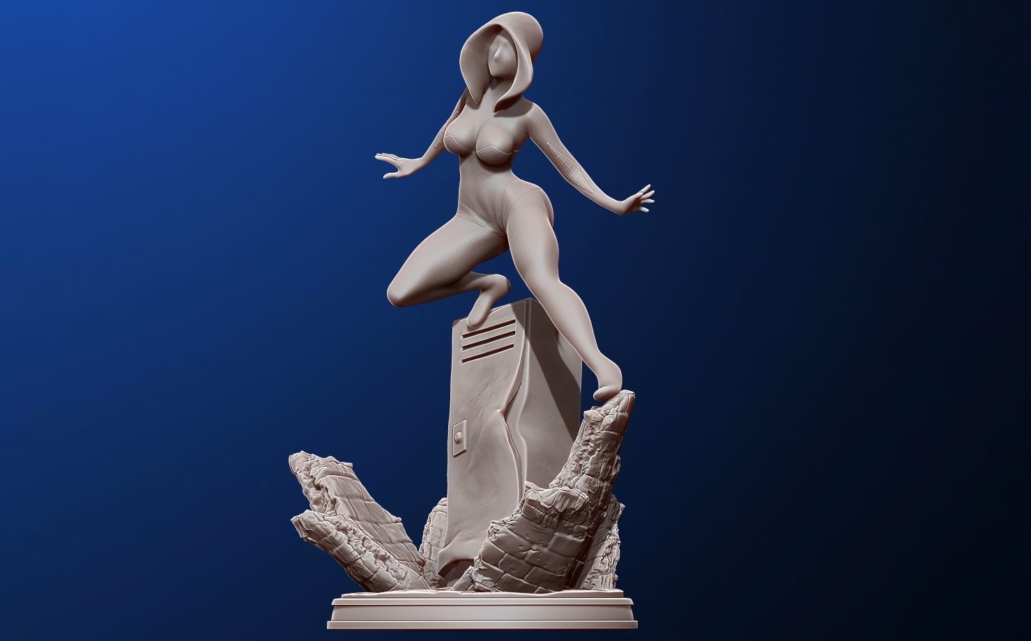 spider-gwen 3d print figure - into the spiderverse 3D print model_5