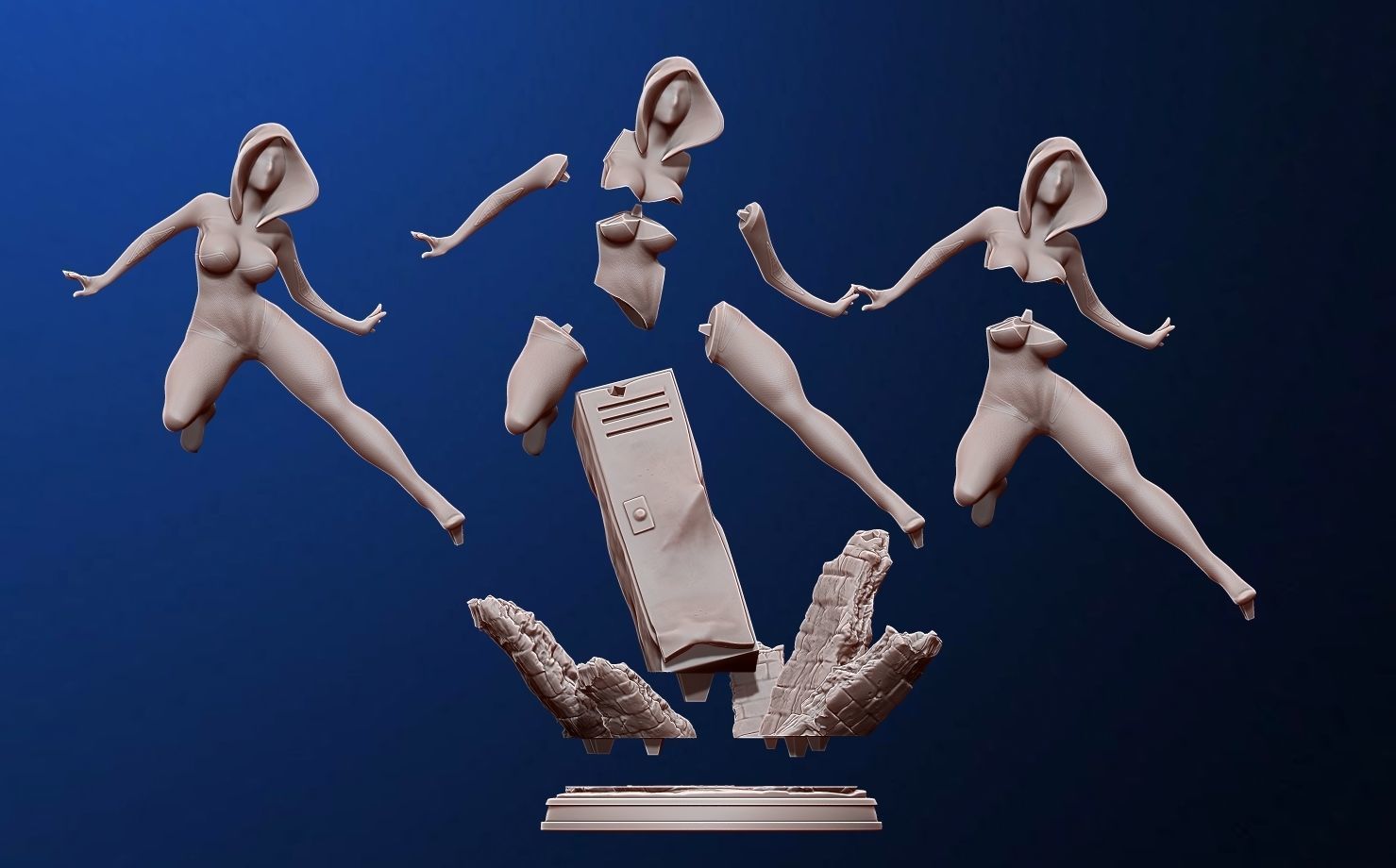 spider-gwen 3d print figure - into the spiderverse 3D print model_1