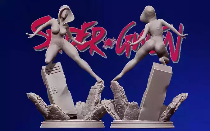 spider-gwen 3d print figure - into the spiderverse 3D print model
