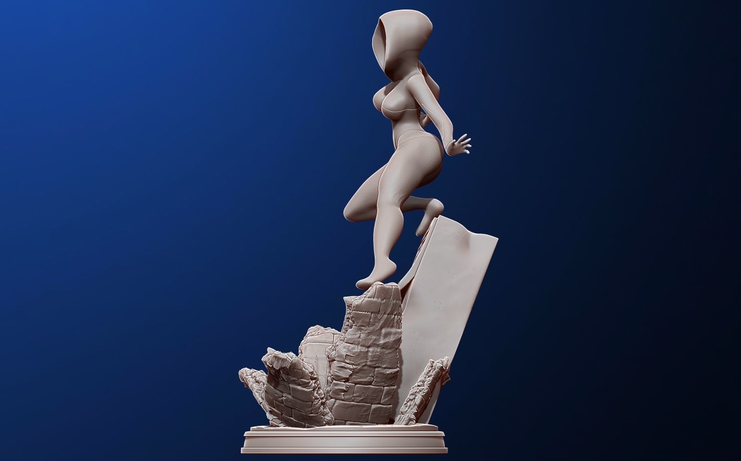 spider-gwen 3d print figure - into the spiderverse 3D print model_8