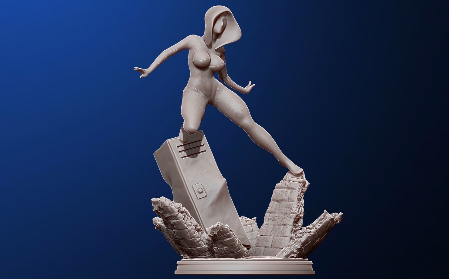 spider-gwen 3d print figure - into the spiderverse 3D print model_23