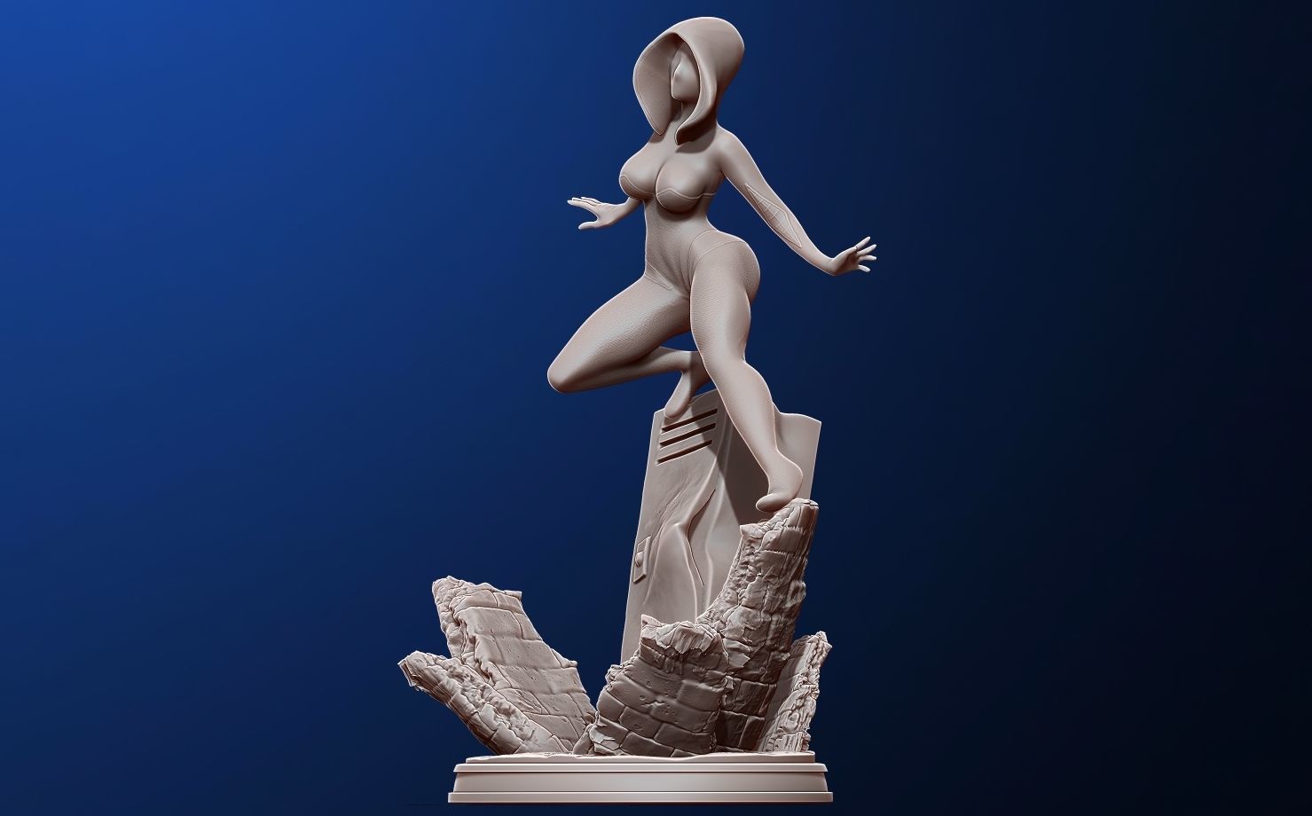 spider-gwen 3d print figure - into the spiderverse 3D print model_6