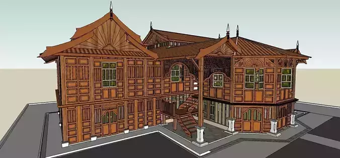 Malaysian Traditional House Design 3D model