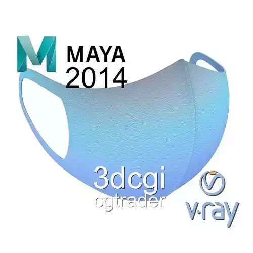 Medical face mask Low-poly 3D model