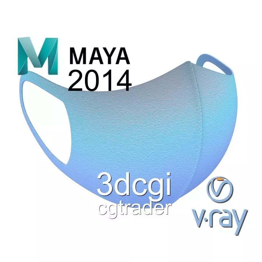Medical face mask Low-poly 3D model