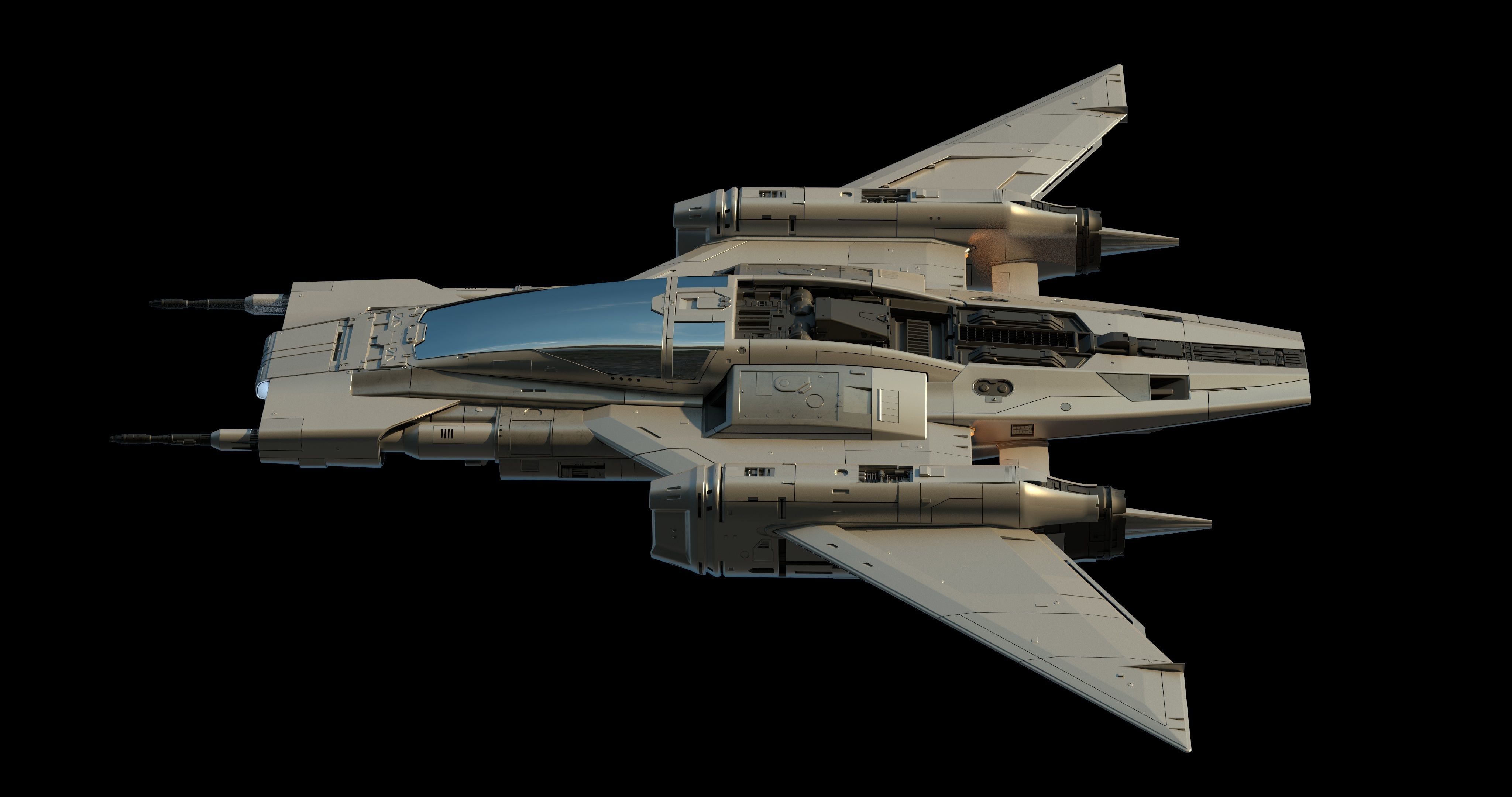 Star Wars x Porsche Tri-Wing S-91x Pegasus Starfighter 3D model_10
