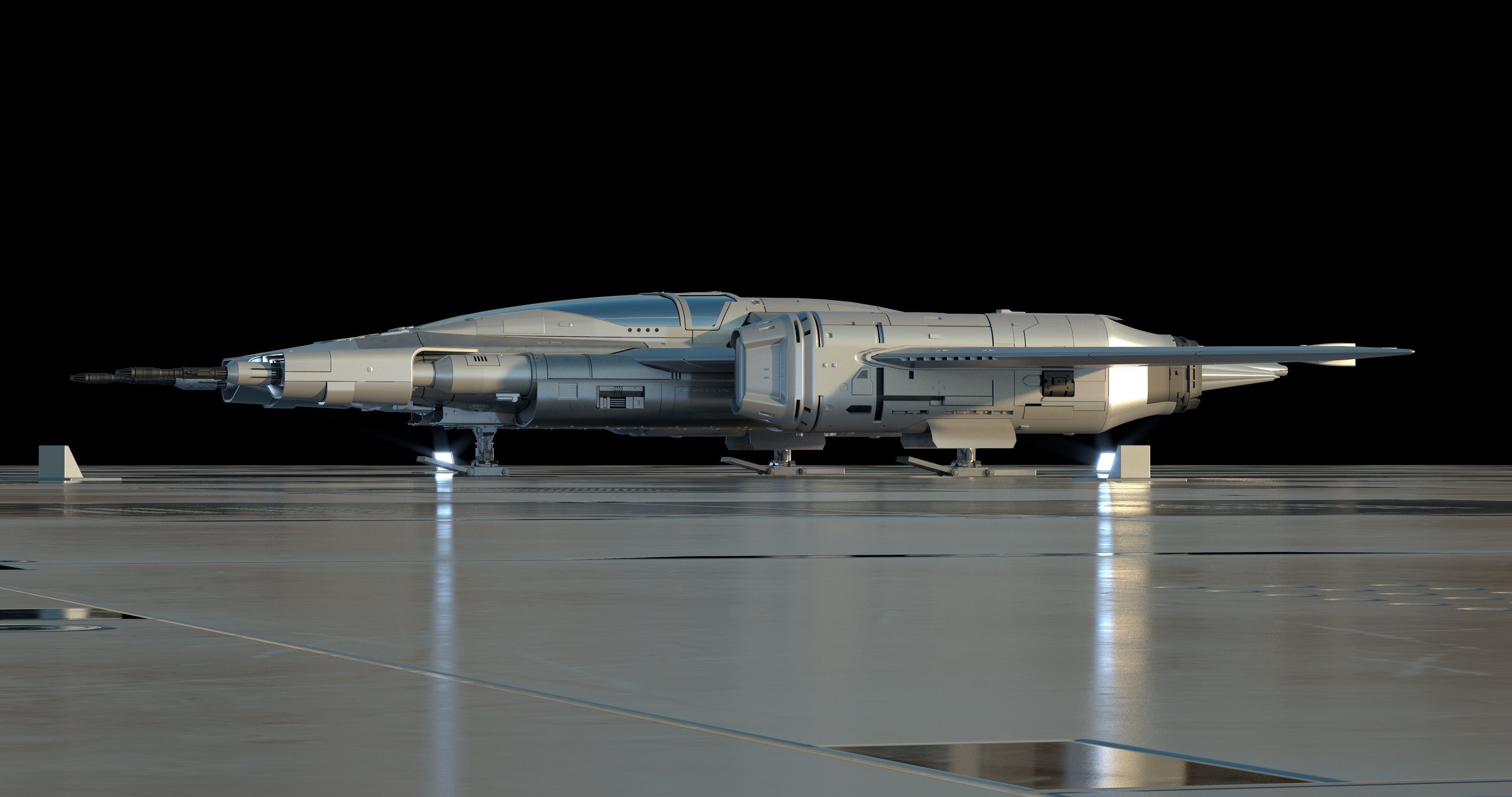 Star Wars x Porsche Tri-Wing S-91x Pegasus Starfighter 3D model_6