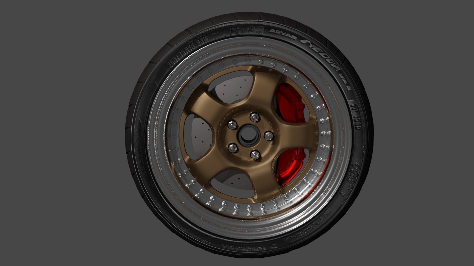 complete car wheel set work meister s1 3D model_3