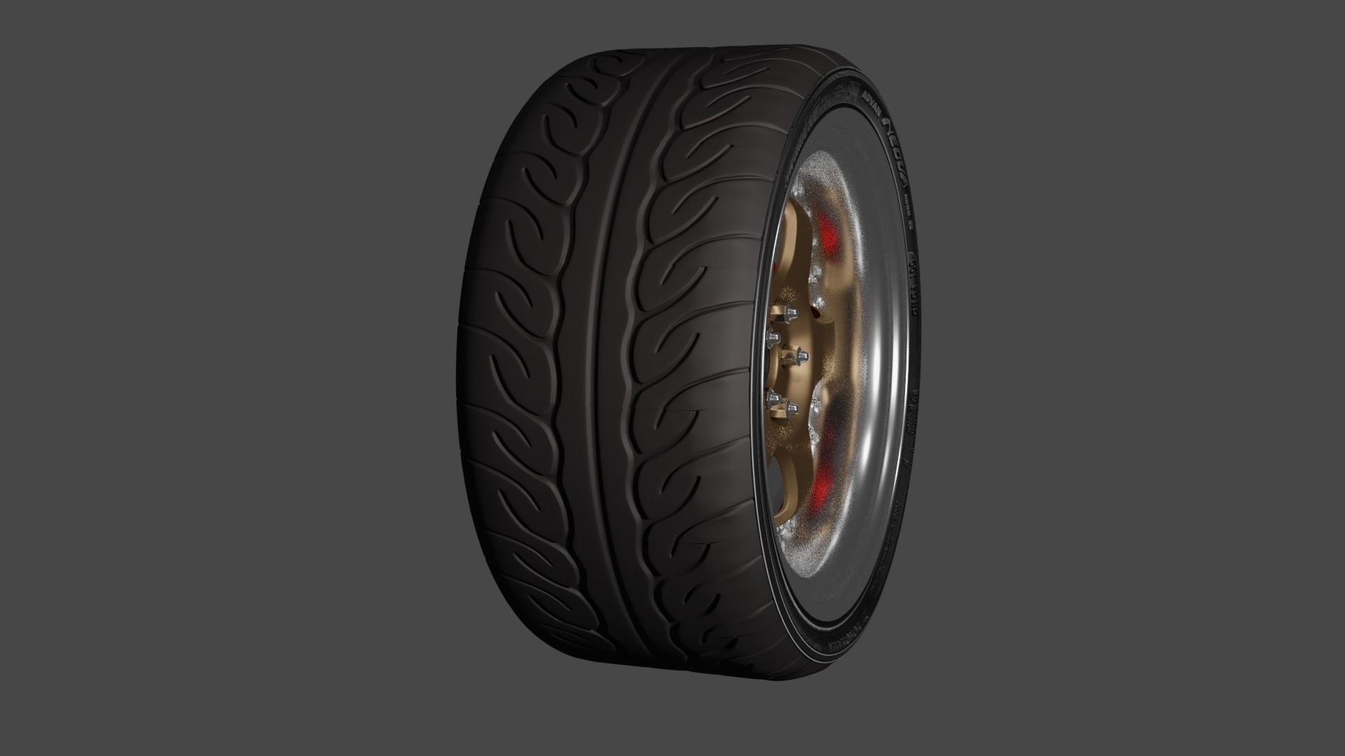 complete car wheel set work meister s1 3D model_1