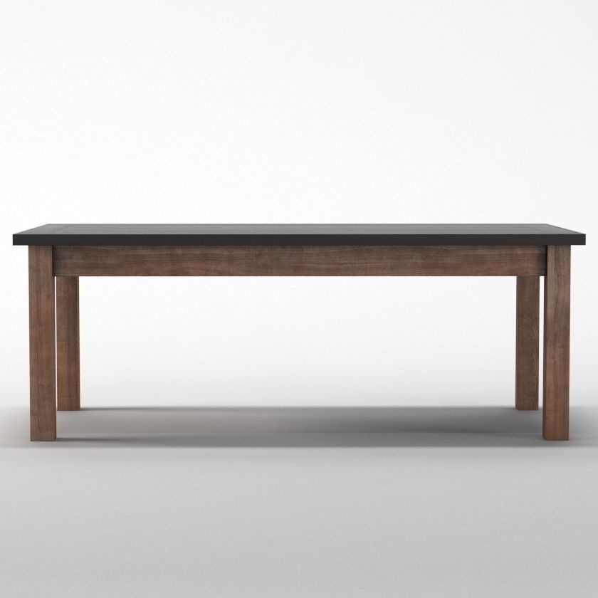 Tavolo da pranzo grande in teak XIX secolo 3D model_3