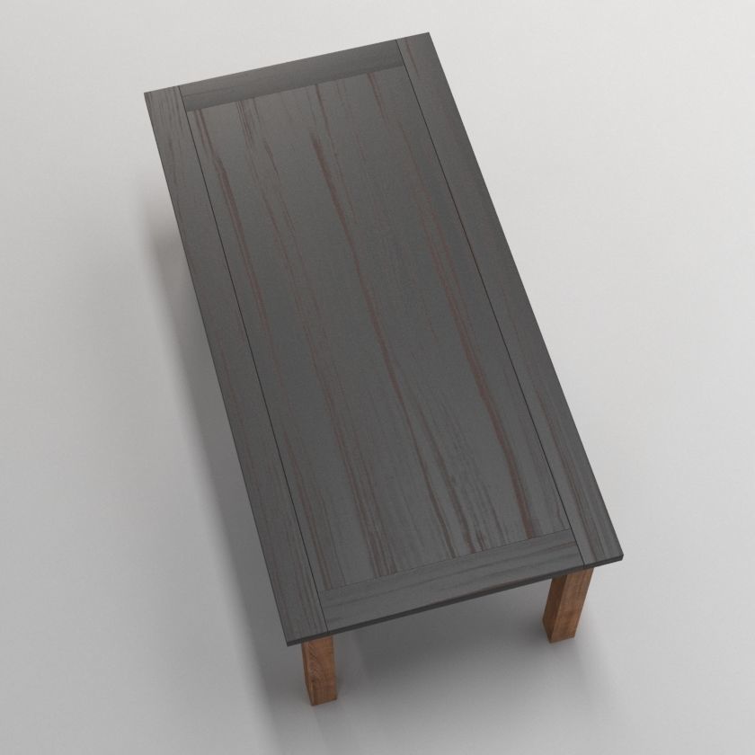 Tavolo da pranzo grande in teak XIX secolo 3D model_4