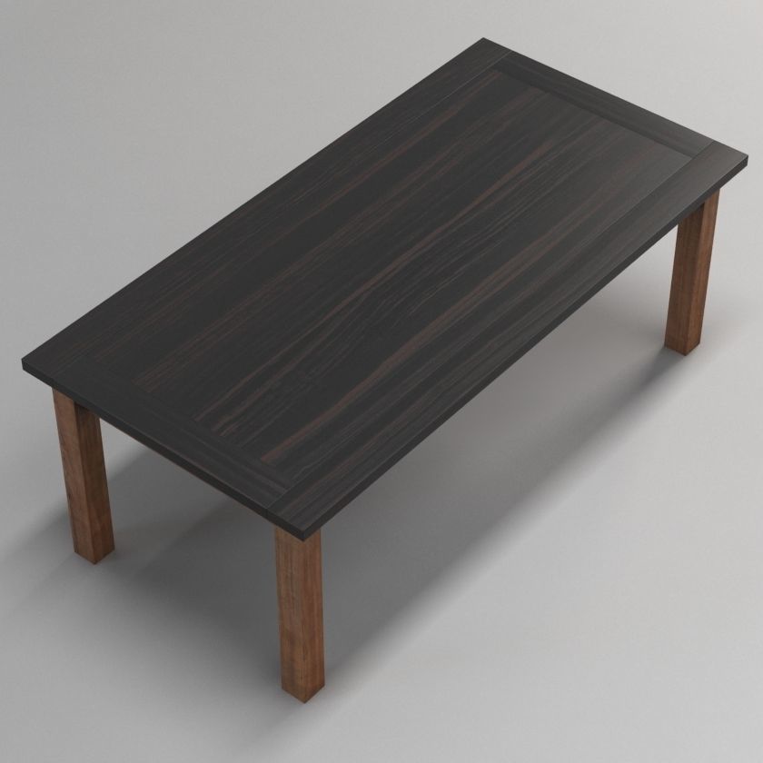 Tavolo da pranzo grande in teak XIX secolo 3D model_2