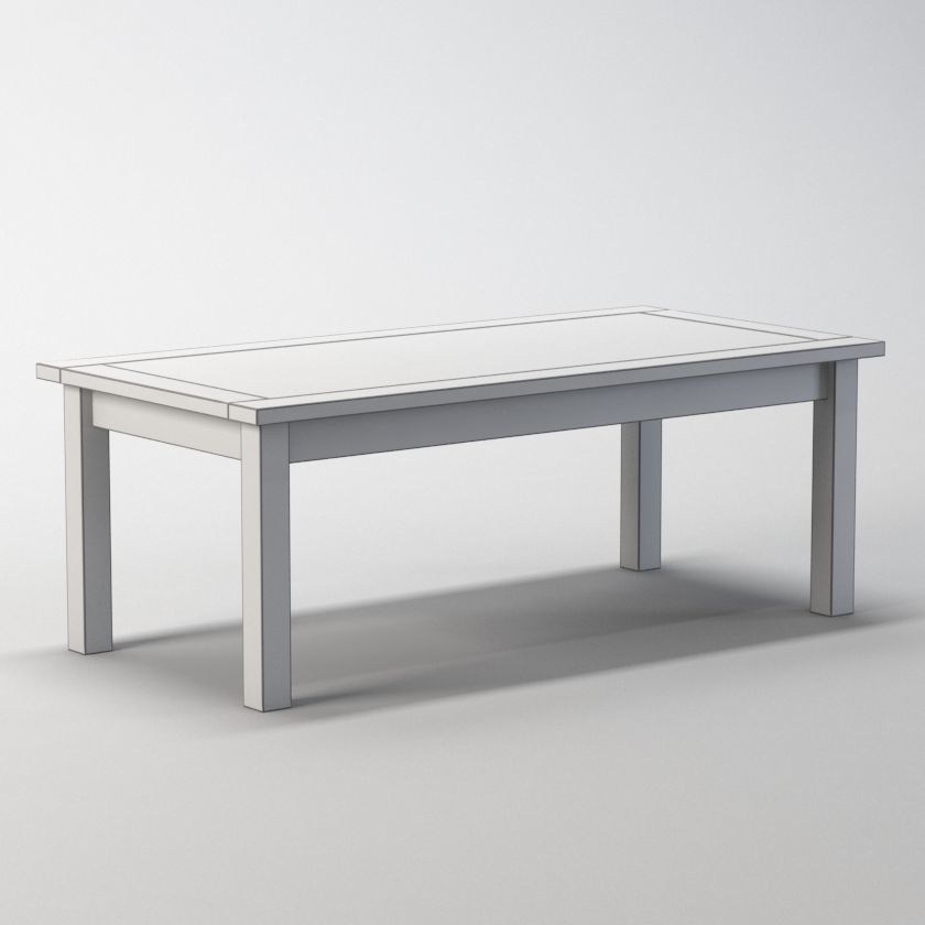 Tavolo da pranzo grande in teak XIX secolo 3D model_1