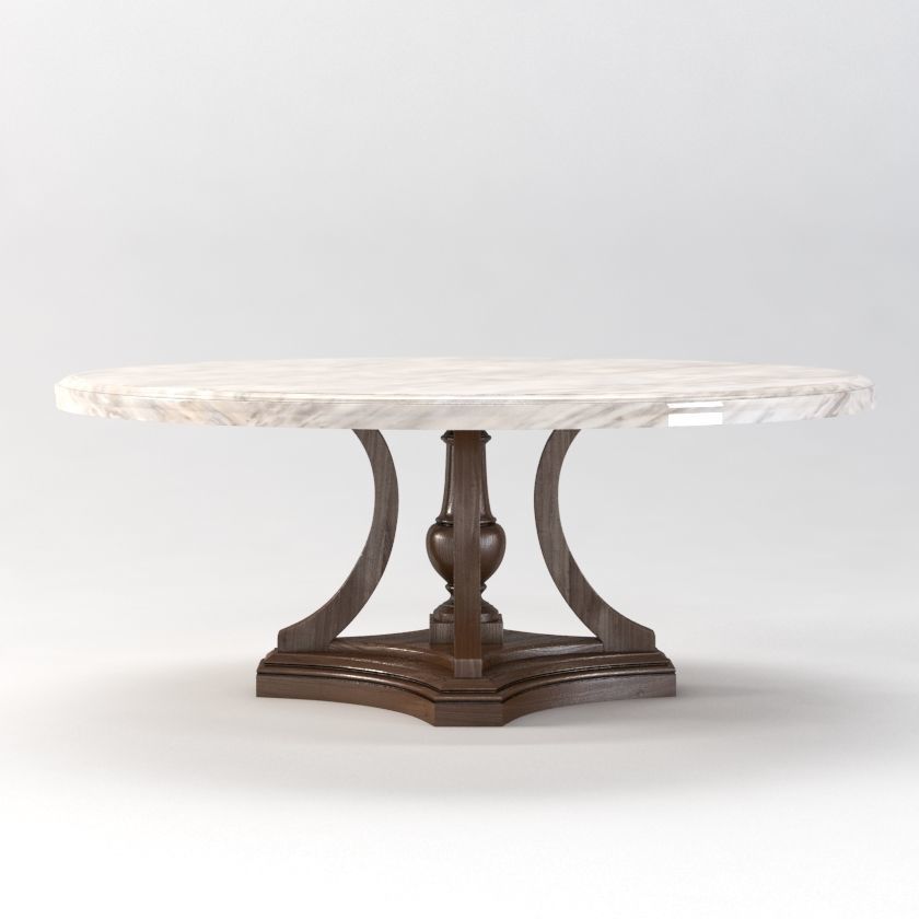 St James Marble Round Dining Table 3D model_3