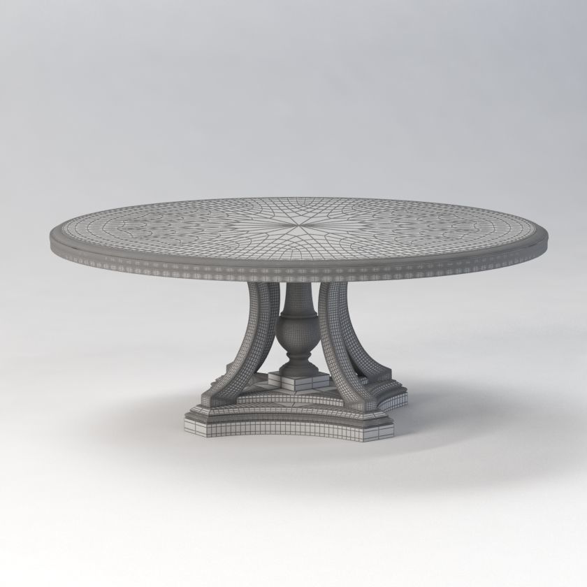 St James Marble Round Dining Table 3D model_1