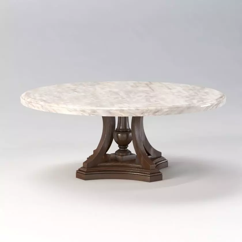 St James Marble Round Dining Table 3D model_0