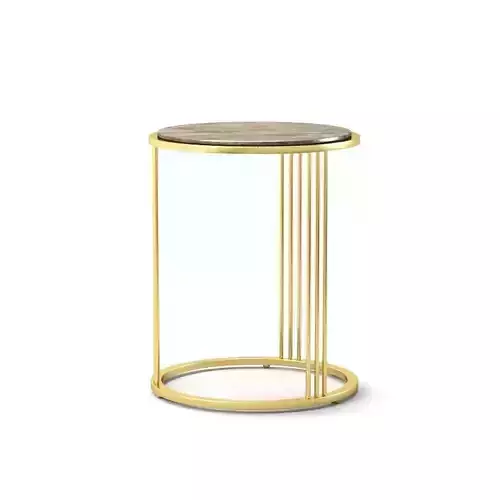 Round Pink Quartz Side Table