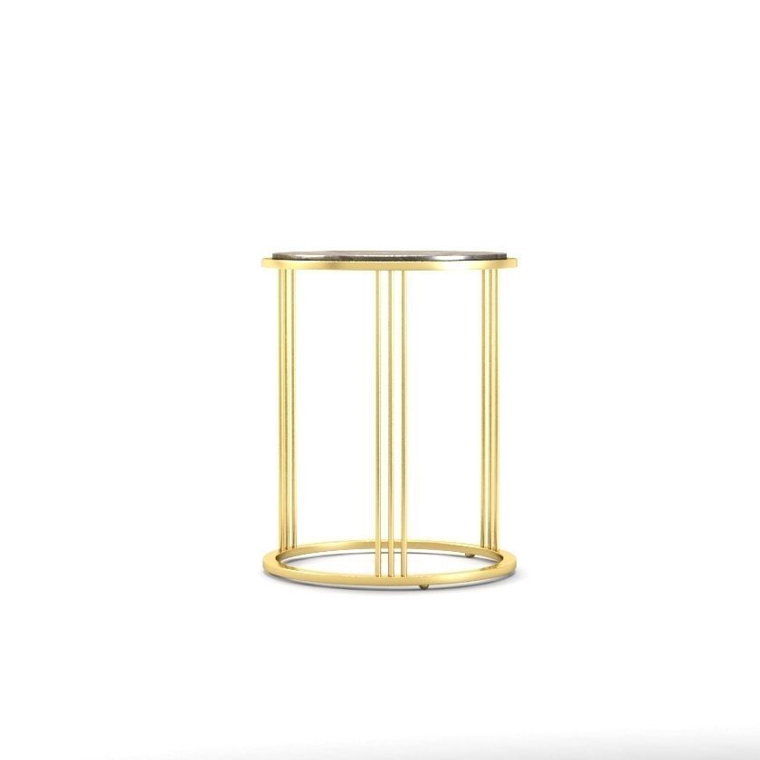 Round Pink Quartz Side Table 3D model_3