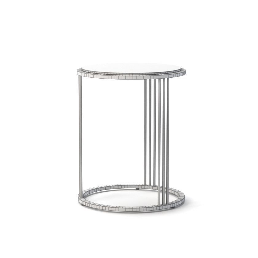 Round Pink Quartz Side Table 3D model_1