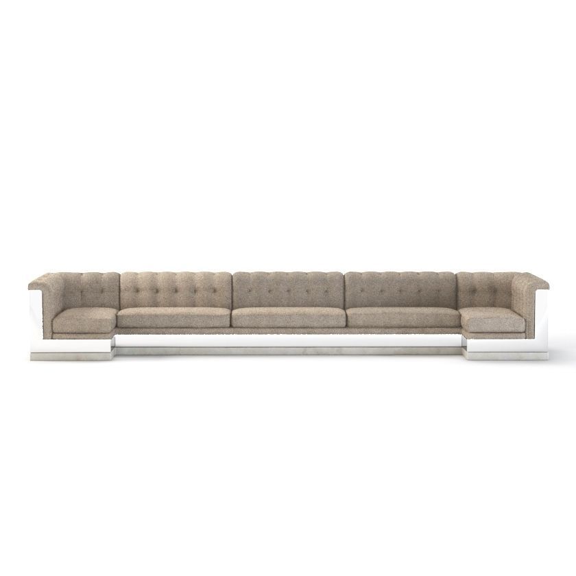Milo Baughman Inspired Banquette Sofa 3D model_2