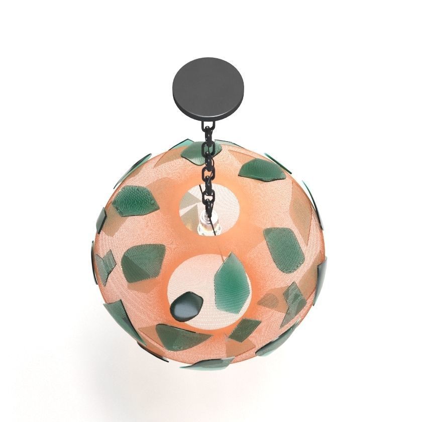 Green Swag Hanging Light 3D model_4