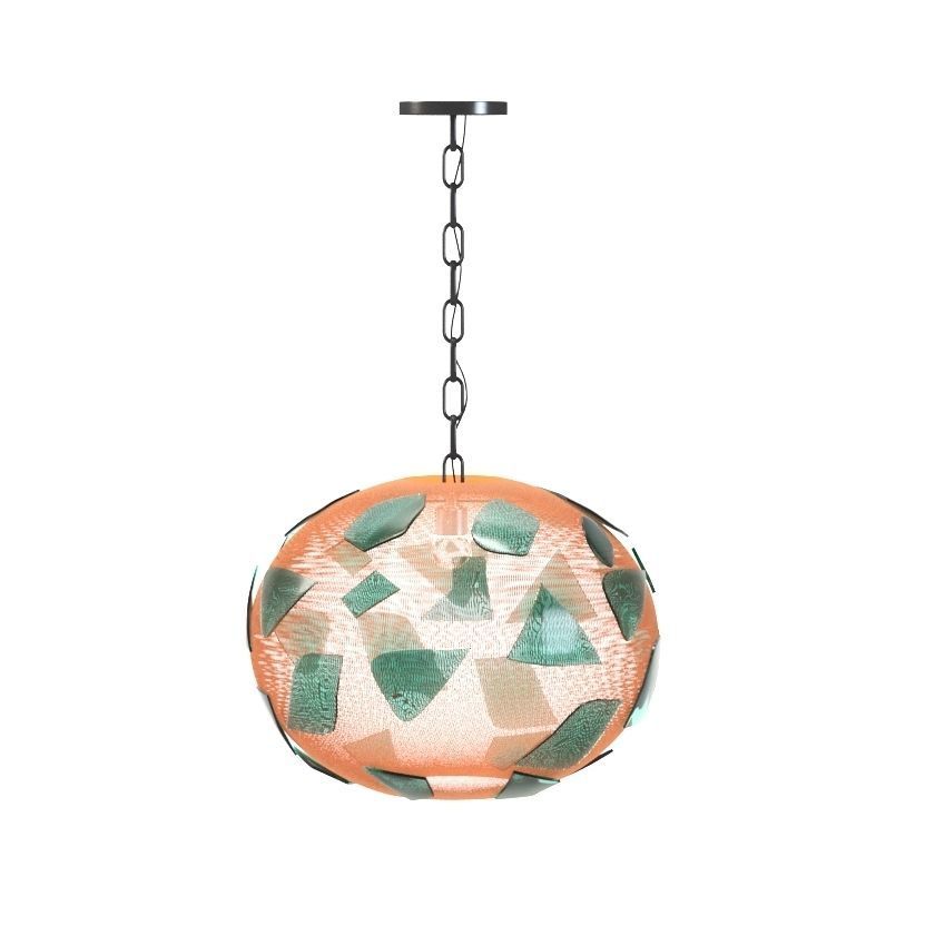 Green Swag Hanging Light 3D model_3