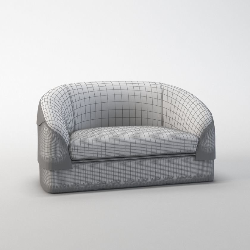 Fringes 2 Seat Sofa 3D model_1