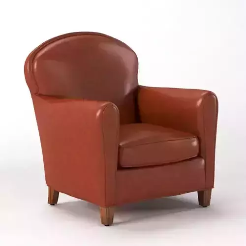Contemporary Brown Leather Club Chair