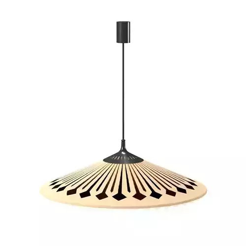 Chandelier with Brass and Teak Accent