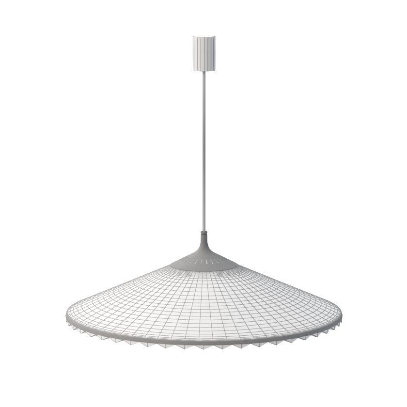 Chandelier with Brass and Teak Accent 3D model_1