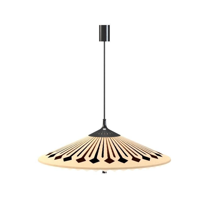 Chandelier with Brass and Teak Accent 3D model_3