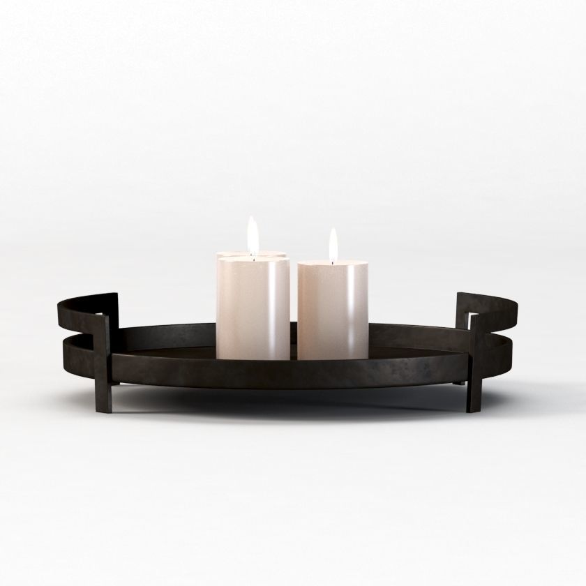 Barrett Cast Candle Trays 3D model_3