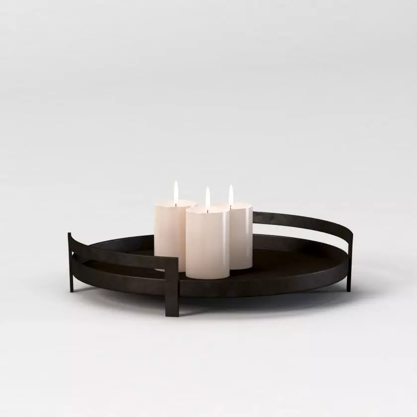 Barrett Cast Candle Trays 3D model_0