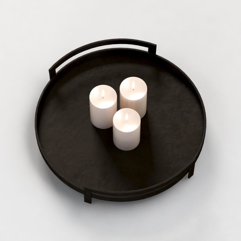 Barrett Cast Candle Trays 3D model_4