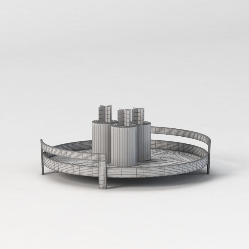 Barrett Cast Candle Trays 3D model_1