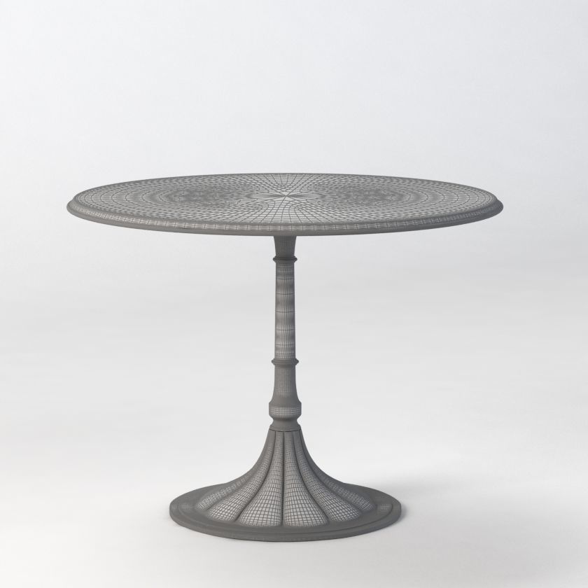 20th C Chrysanthemum Brasserie Table 3D model_1