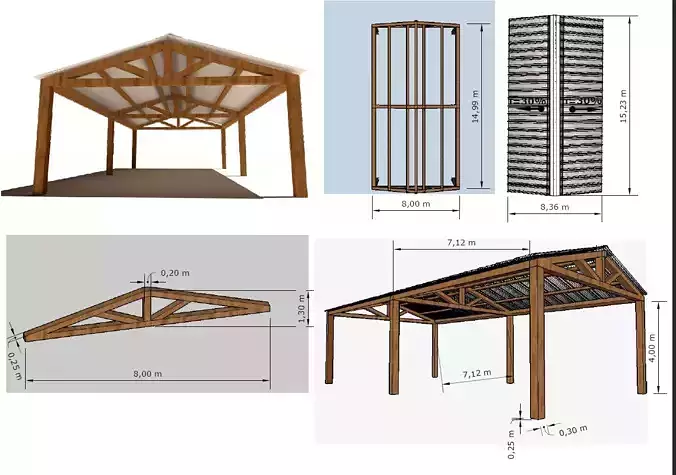 GALPAO DE MADEIRA - WOODEN SHED  3D model