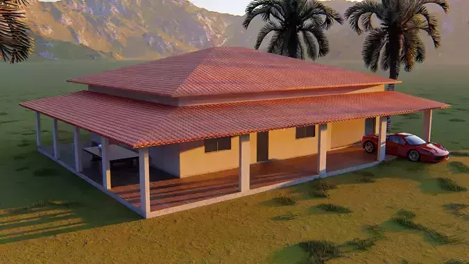 country house - CASA DE CAMPO  - REVIT NATIVE  3D model