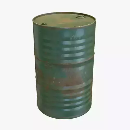 Green Oil Drum Low-poly 3D model