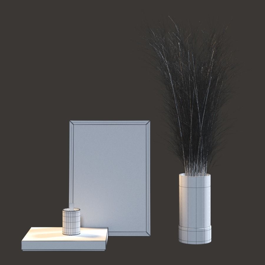 Decorative set with dry branches 3D model_4