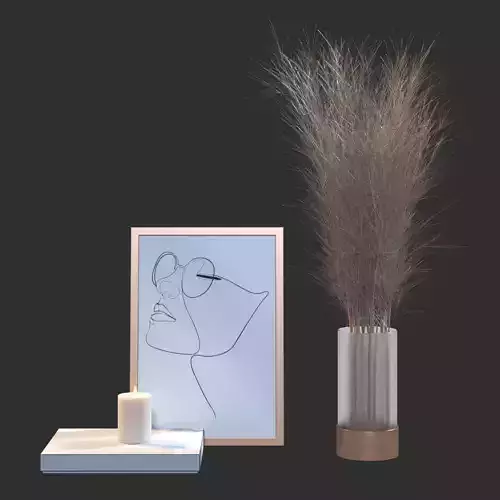 Decorative set with dry branches 3D model