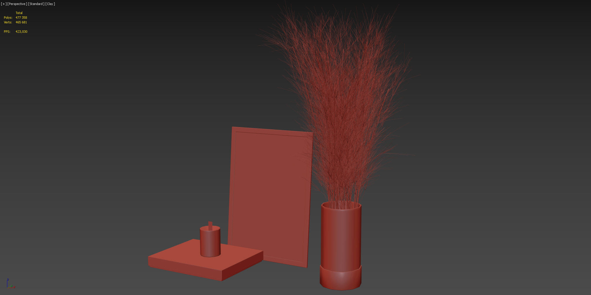 Decorative set with dry branches 3D model_6
