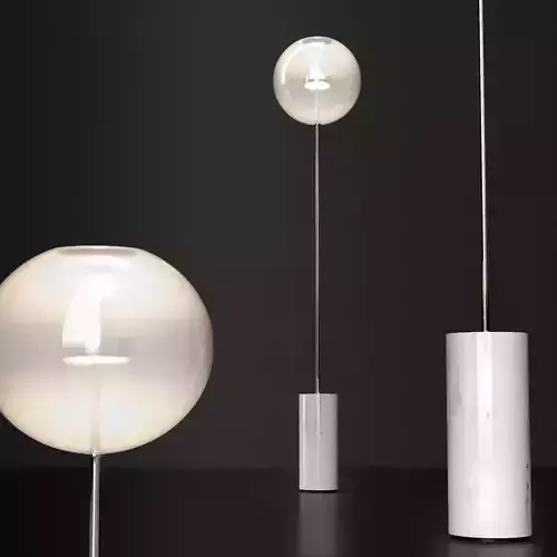 Floor lamp G and C Bolle Soffio long FROST SILVER 3D model