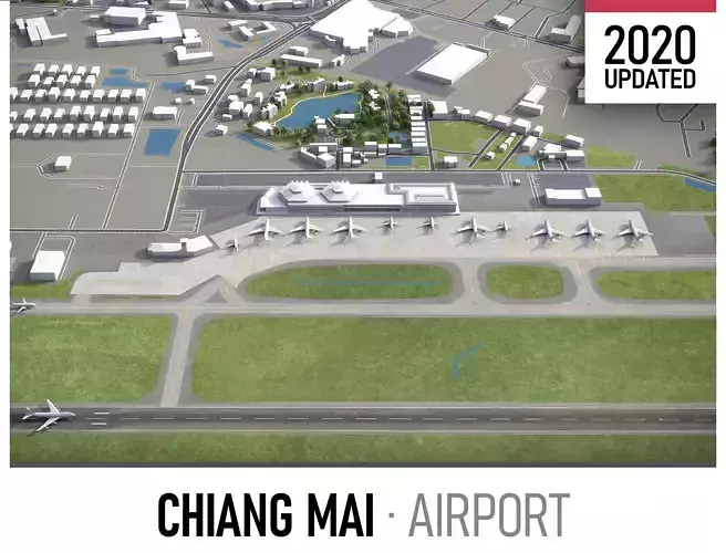 Chiang Mai International Airport - CNX Low-poly 3D model
