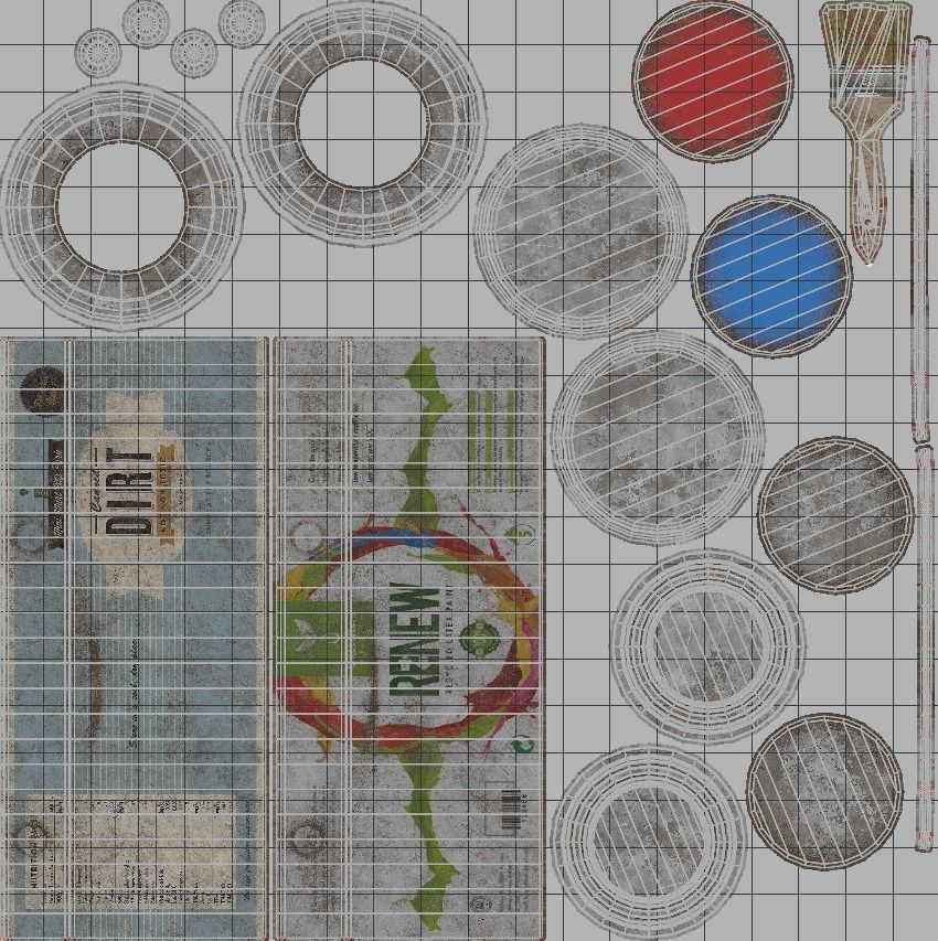 Cans Paint Low-poly 3D model_3